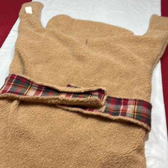 XL DOG COAT Sherpa fleece red blue PLAID cotton Jacket collared pockets shacket - Picture 3 of 11